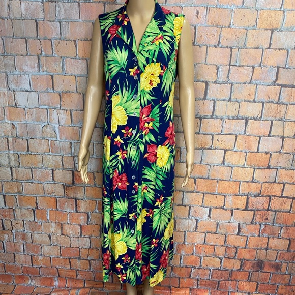 SL Fashions Dresses & Skirts - SL Fashions Plus Size Tropical Print Midi Dress